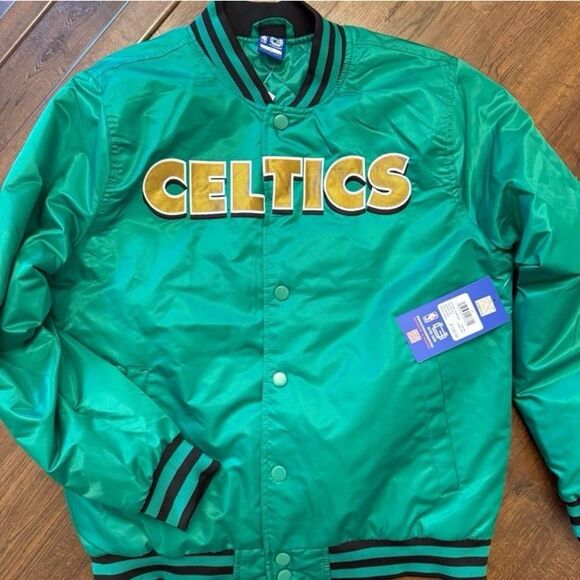 NBA Other - Boston Celtics Ultra Gear Satin Bomber Jacket NWT Green Varsity Coat